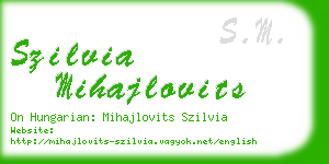 szilvia mihajlovits business card